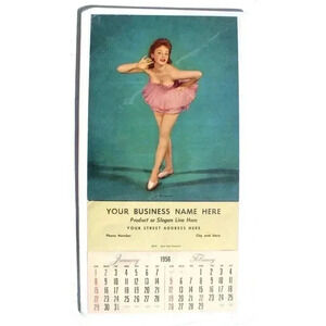 Vtg 1956 Salesman Sample Pinup Girl Calendar Ballerina Best Foot Forward No 4018